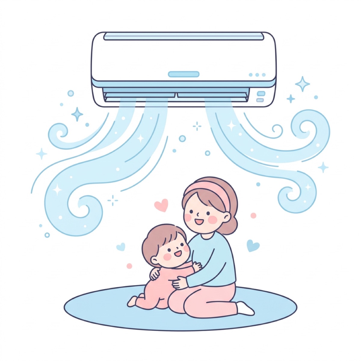 家族の健康・きれいな空気のイラスト