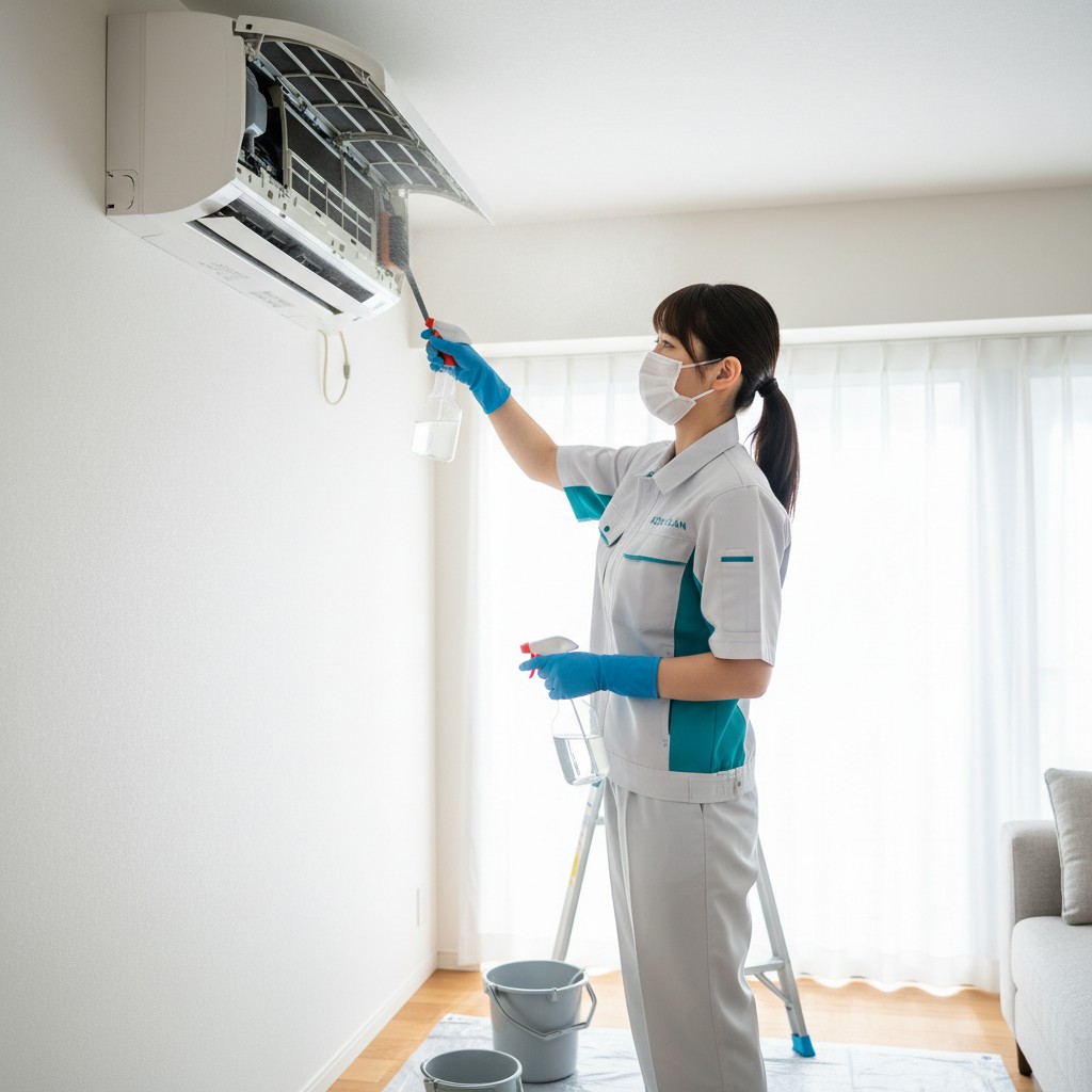 エアコンフィルター清掃